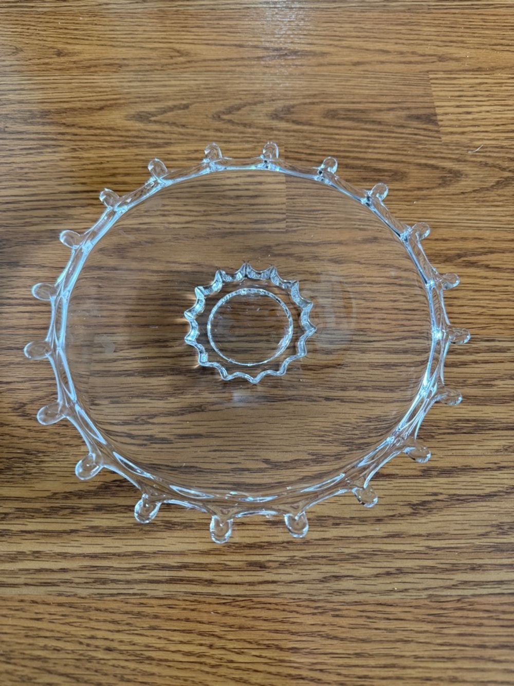 Vintage Heisey Glass Lariat Blown Pattern Bowl with Scalloped Foot